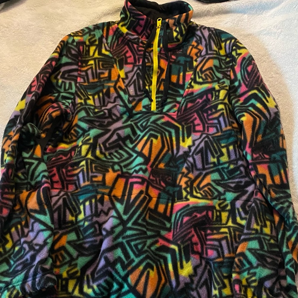 Unisex Multi-Colored Half-Zip Sweatshirt
